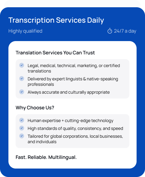 Outstanding Translation Services in 120+ World Languages